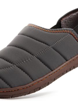 Mens Outdoor Slippers Two Tone Memory Foam Slip On Indoor House Shoes Loafers