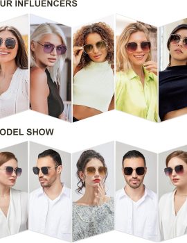 Trendy Oversized Square Metal Frame Sunglasses for Women Men Retro Big Flat Lens UV Protection Sunglasses SJ1146